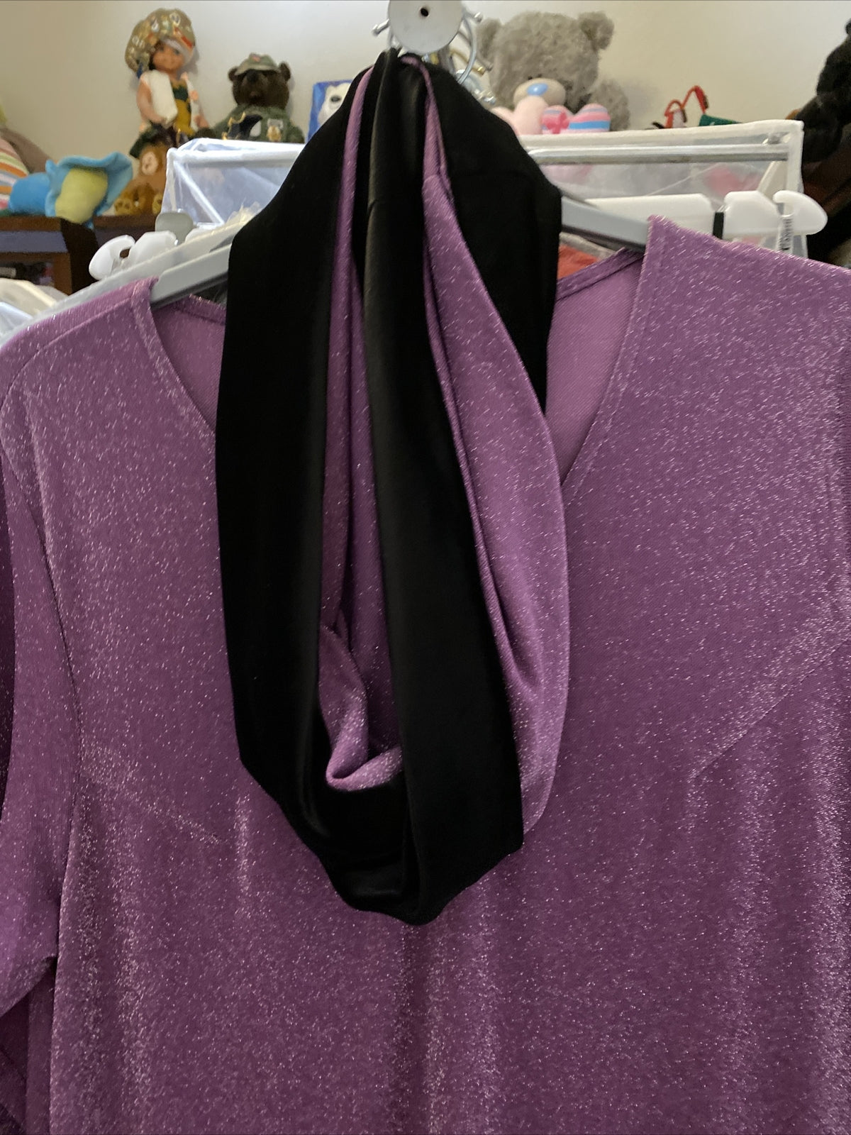 Darkwin Purple Velvet Floral Dress Sz 18/1 Made in Turkey