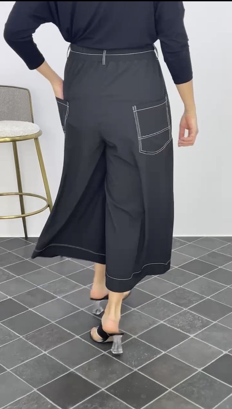 Darkwin Plus 2Pc Black Suit White Stitch Trim Made In Turkey Set