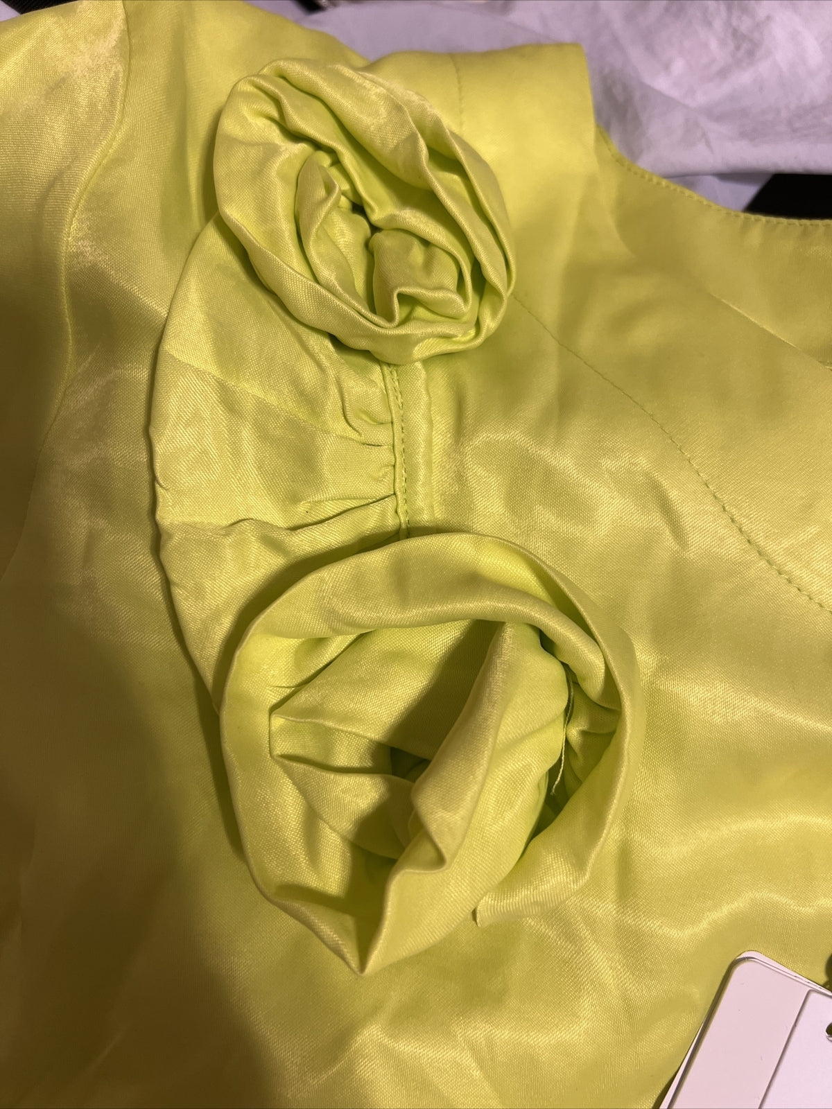 Darkwin Neon Yellow Ruffle Top Sz 20/2 Made In Turkey