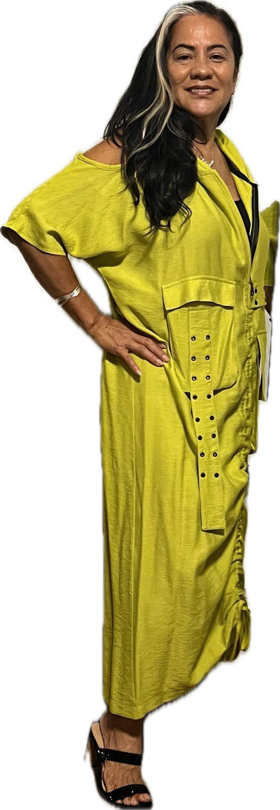 B-One Women’s Plus Size Dress 18/3 Lemon Yellow | Made in Turkey Elegant