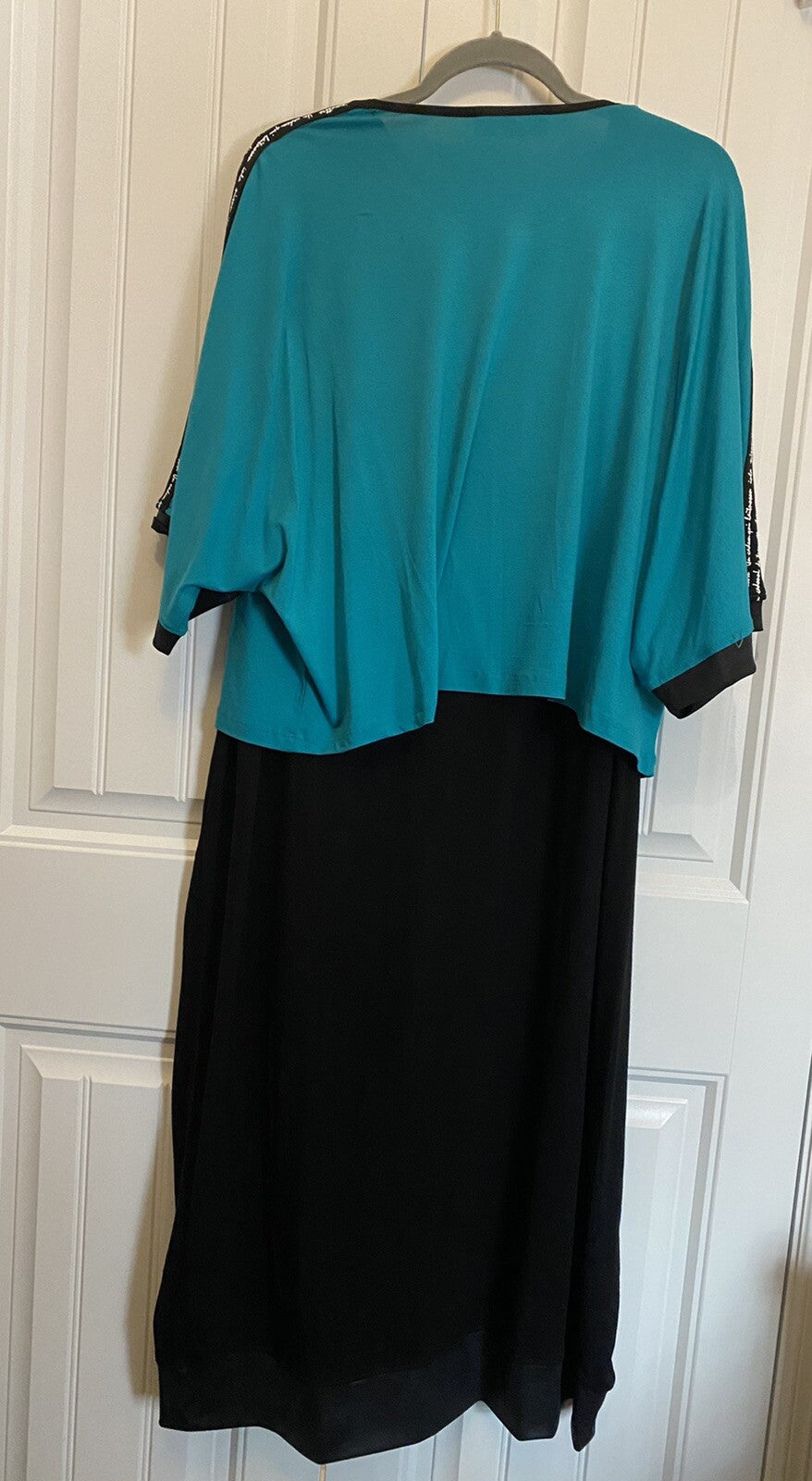 Maxlive Black Dress w/ Blue Top 2 Pcs Suit Sz 3XL Made In Turkey