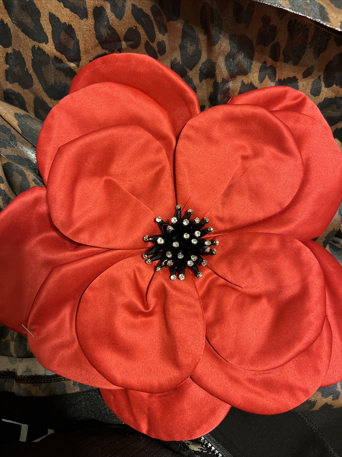 Luxury Red Satin Flower Accent – Made in Turkey