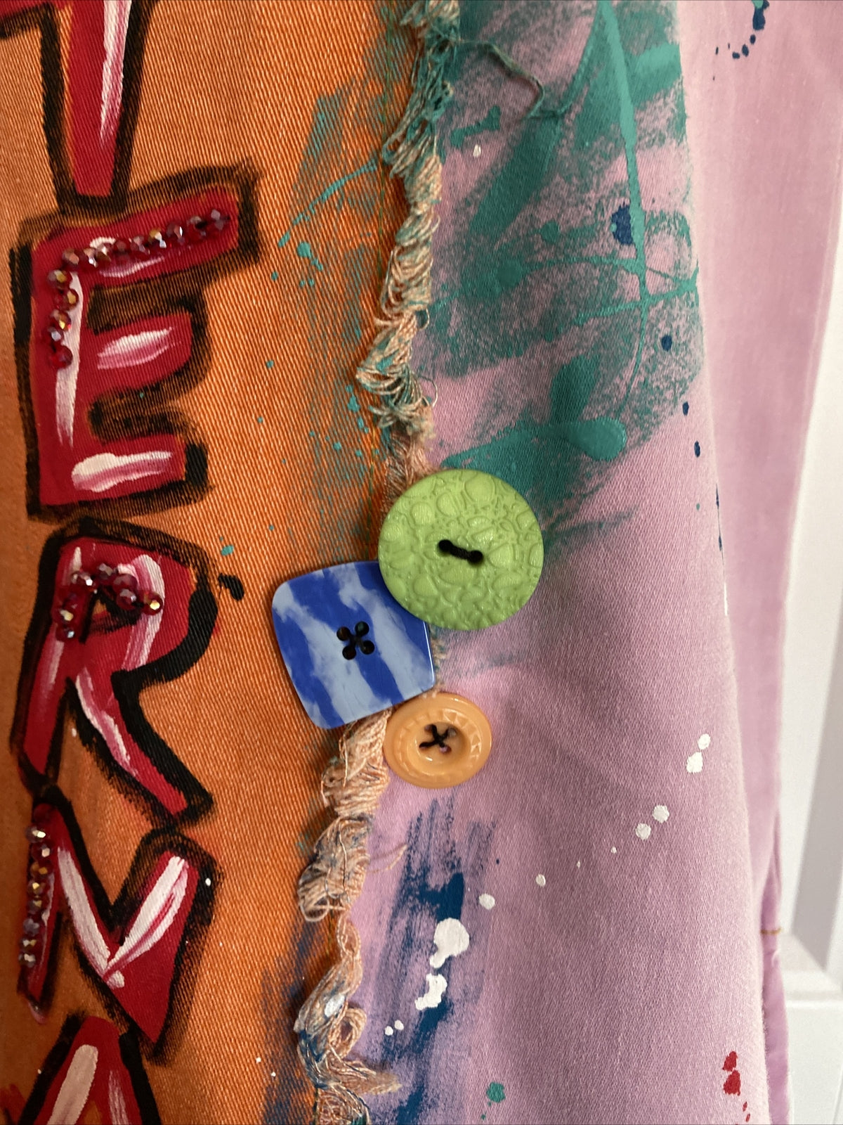 LaVelina Graffiti Art Denim Vest Sz 3X Made In Turkey