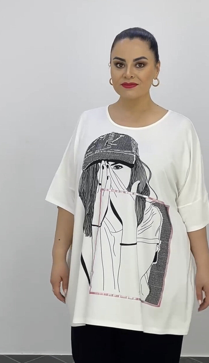 Sinyora Fashion Oversize T-shirt sz 3XL/2. Made In Turkey