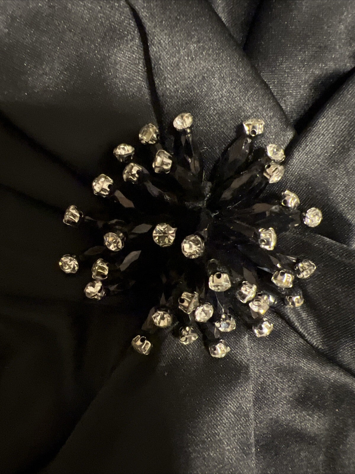 Luxury Black Satin Flower Accent – Made in Turkey
