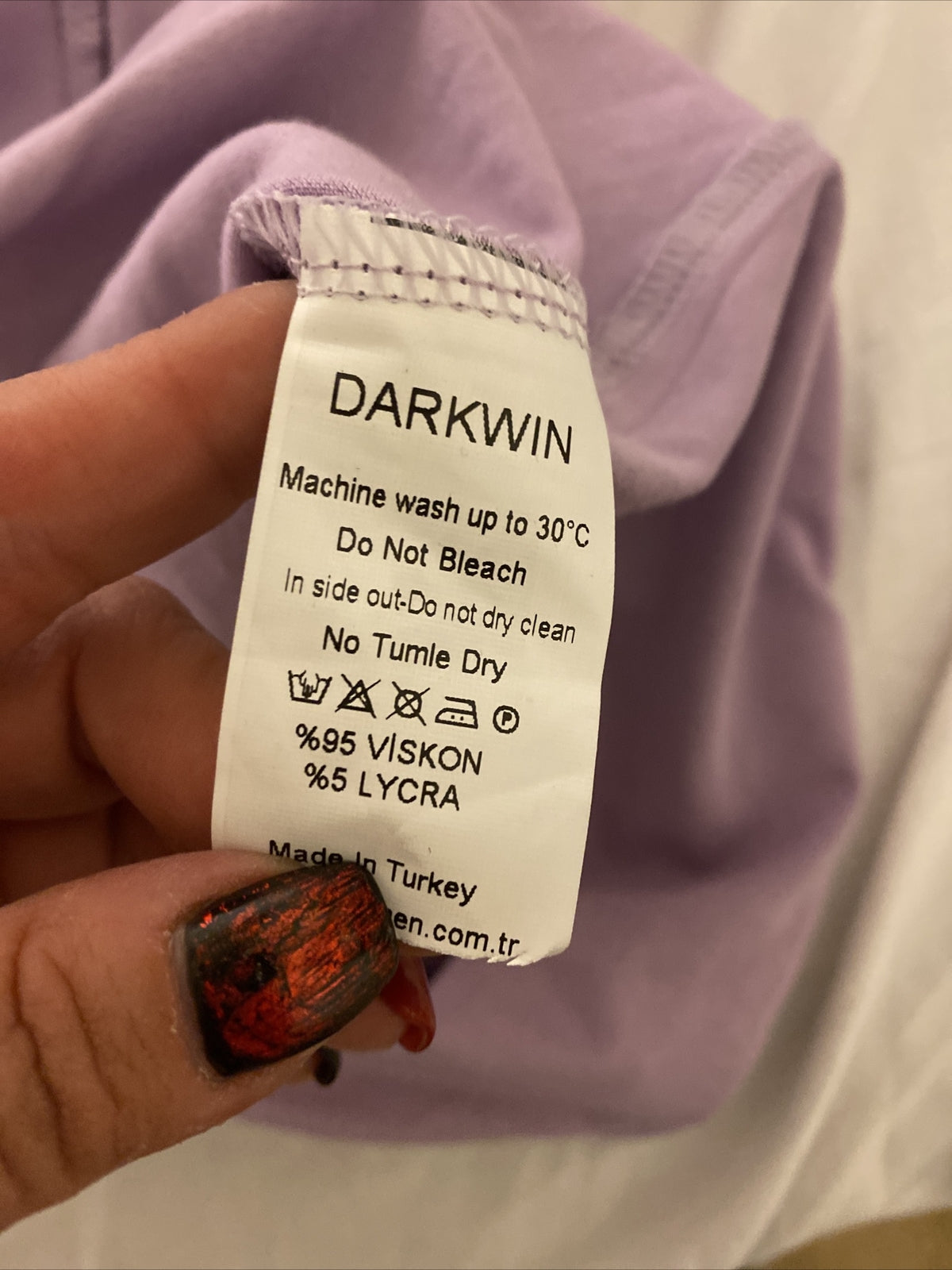 Darkwin Lilac Face Graphic Top Sz 20/3 Made In Turkey