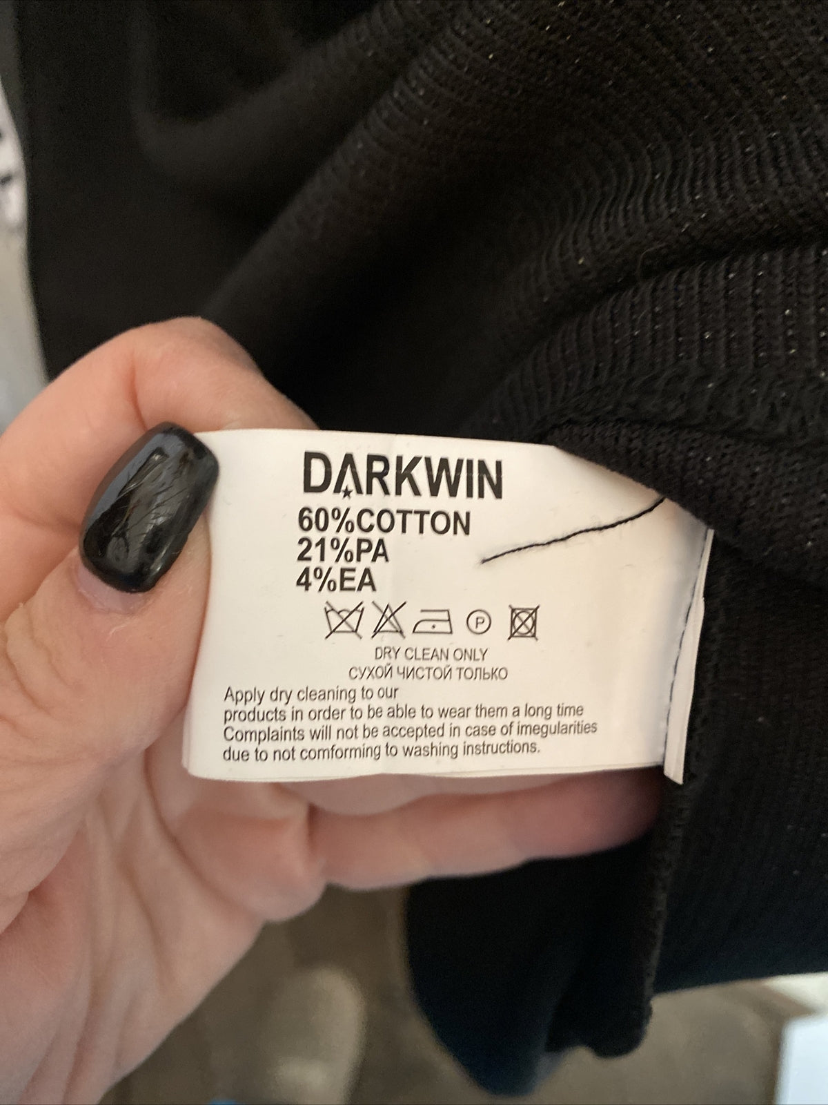 Darkwin 2 Pcs Suit, Black Dress & Jacket “White Black”, Sz 20/2, Made In Turkey
