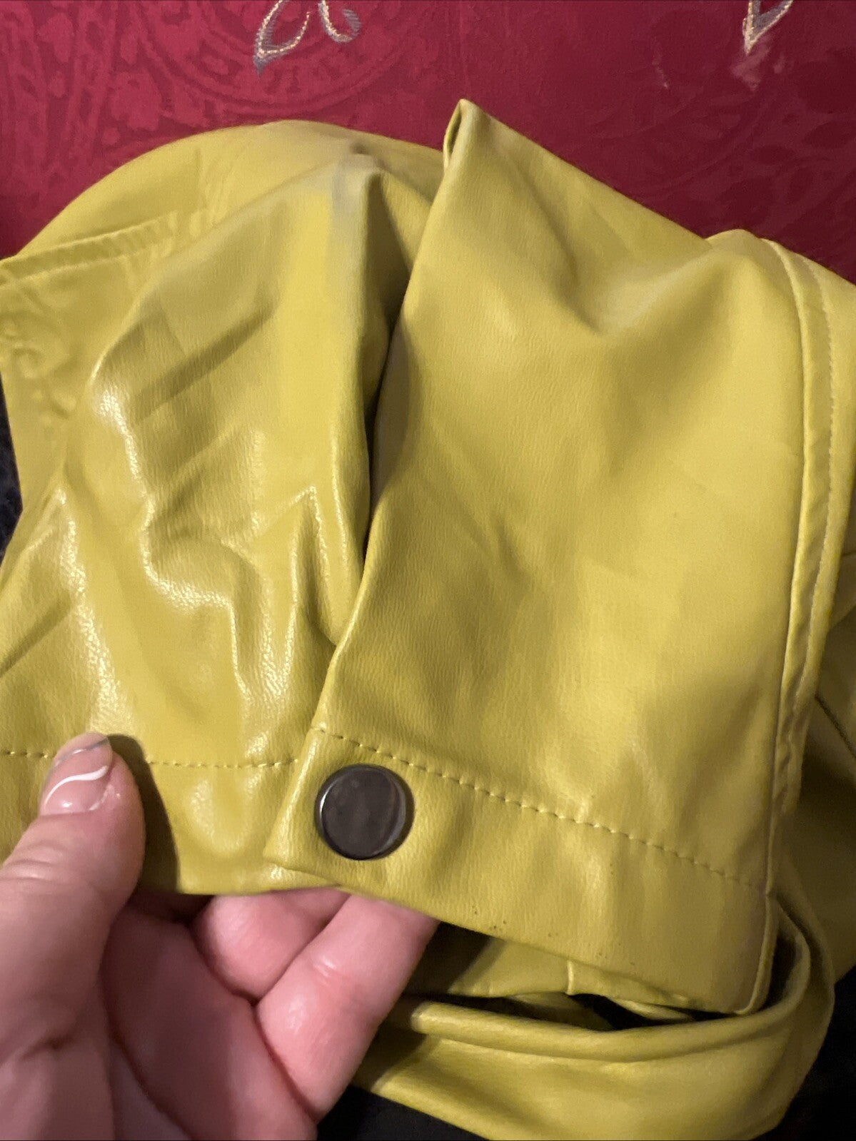 Alyans Eco Leather Pants Sz 20 Mustard Yellow Cropped Style Made In Turkey