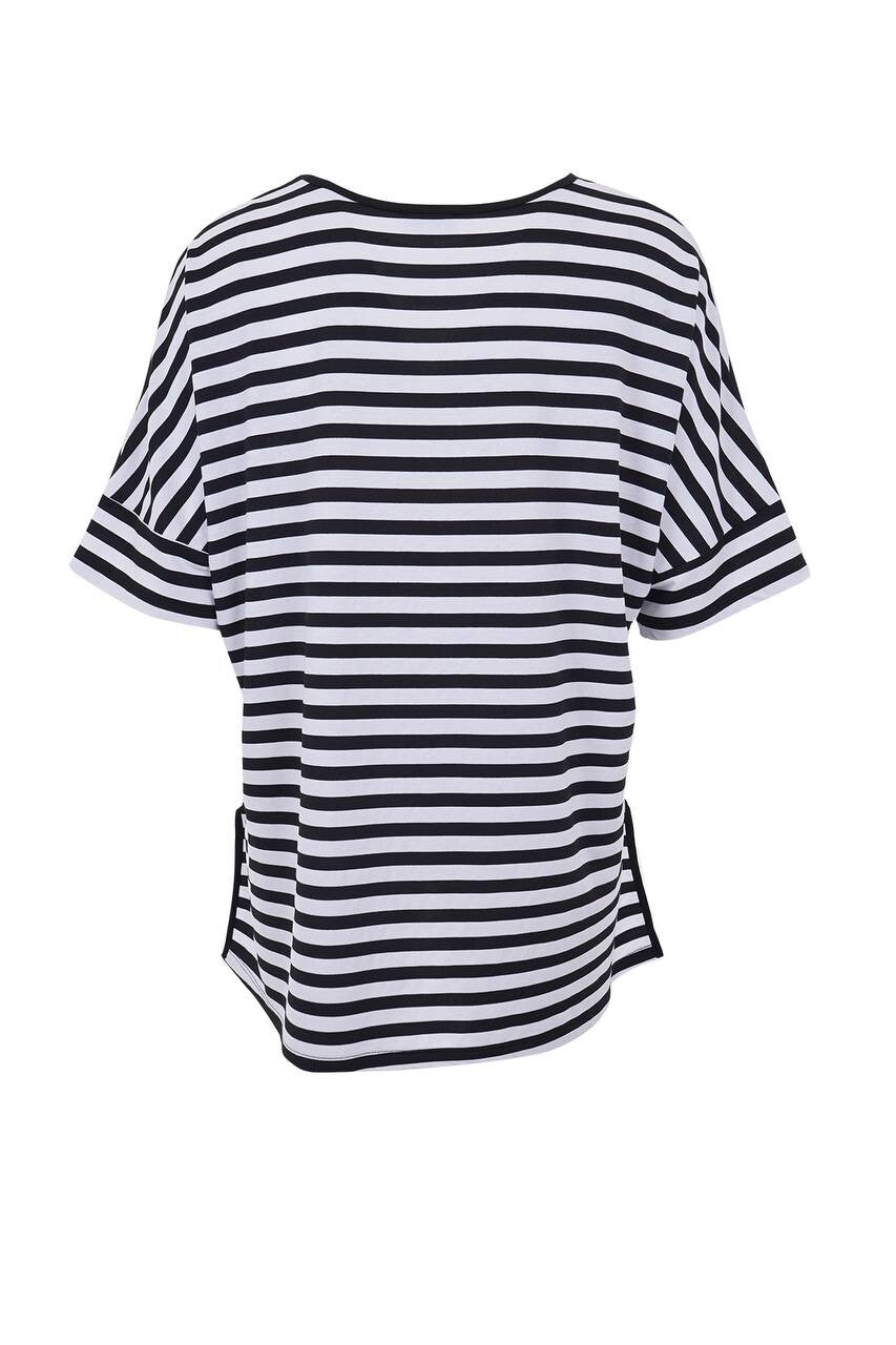 Darkwin Striped Dog Graphic Top Sz 22/2 Made In Turkey