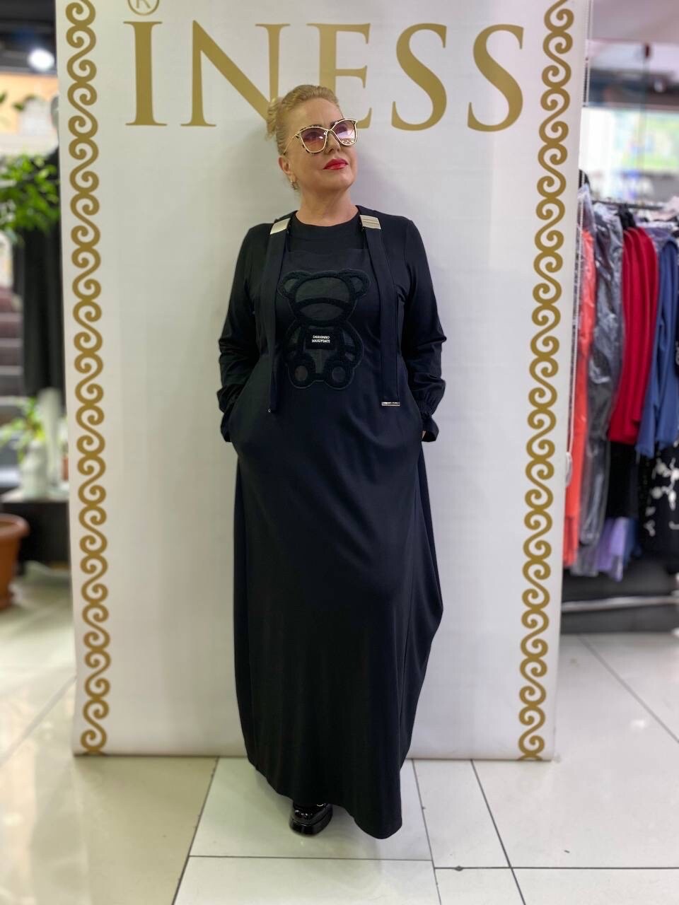 Chic Aria Luna Black Overall Dress Sz 18/46 Plus Size Turkey
