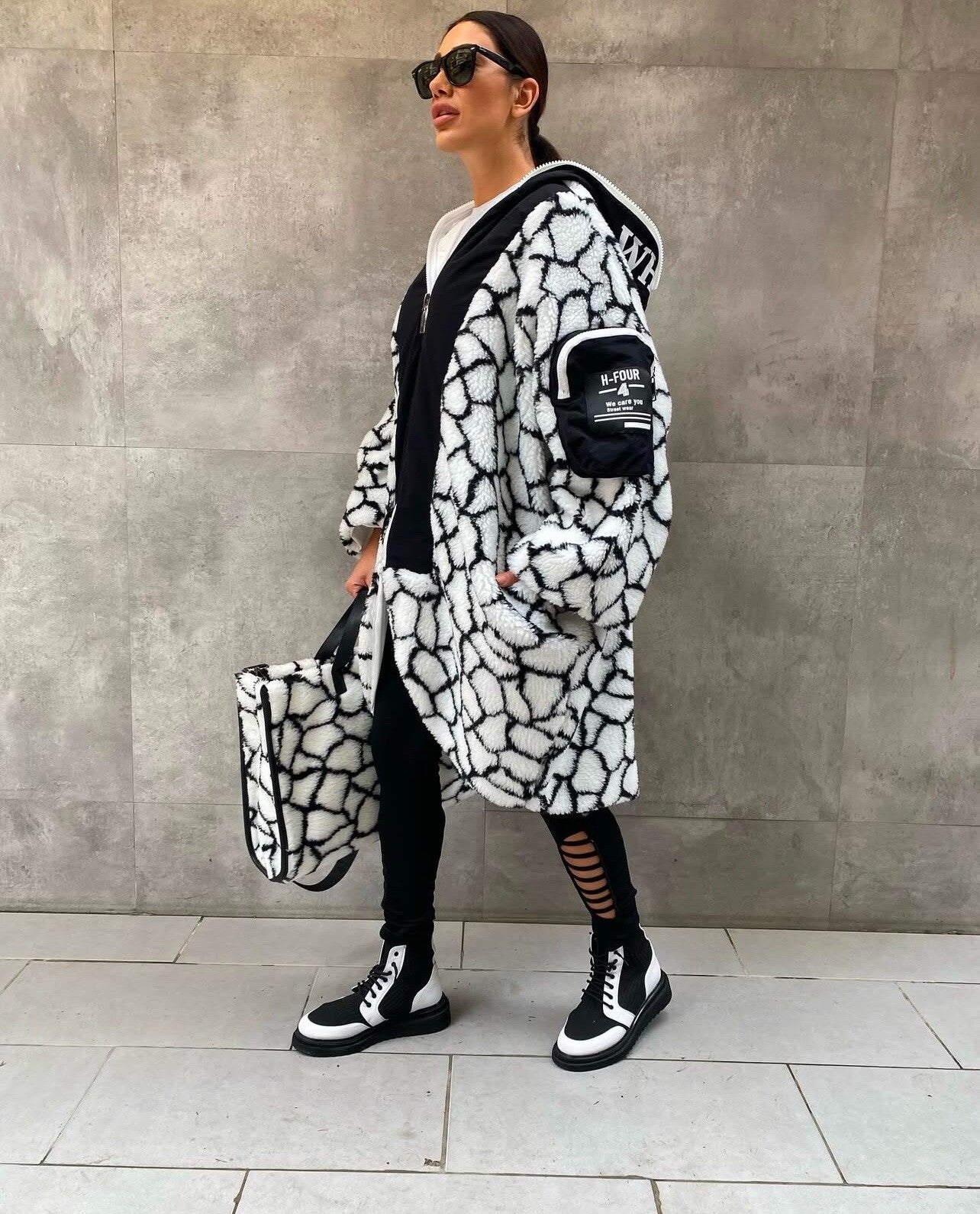 H4 Oversized Hooded Coat/Jacket One Size | Made in Turkey