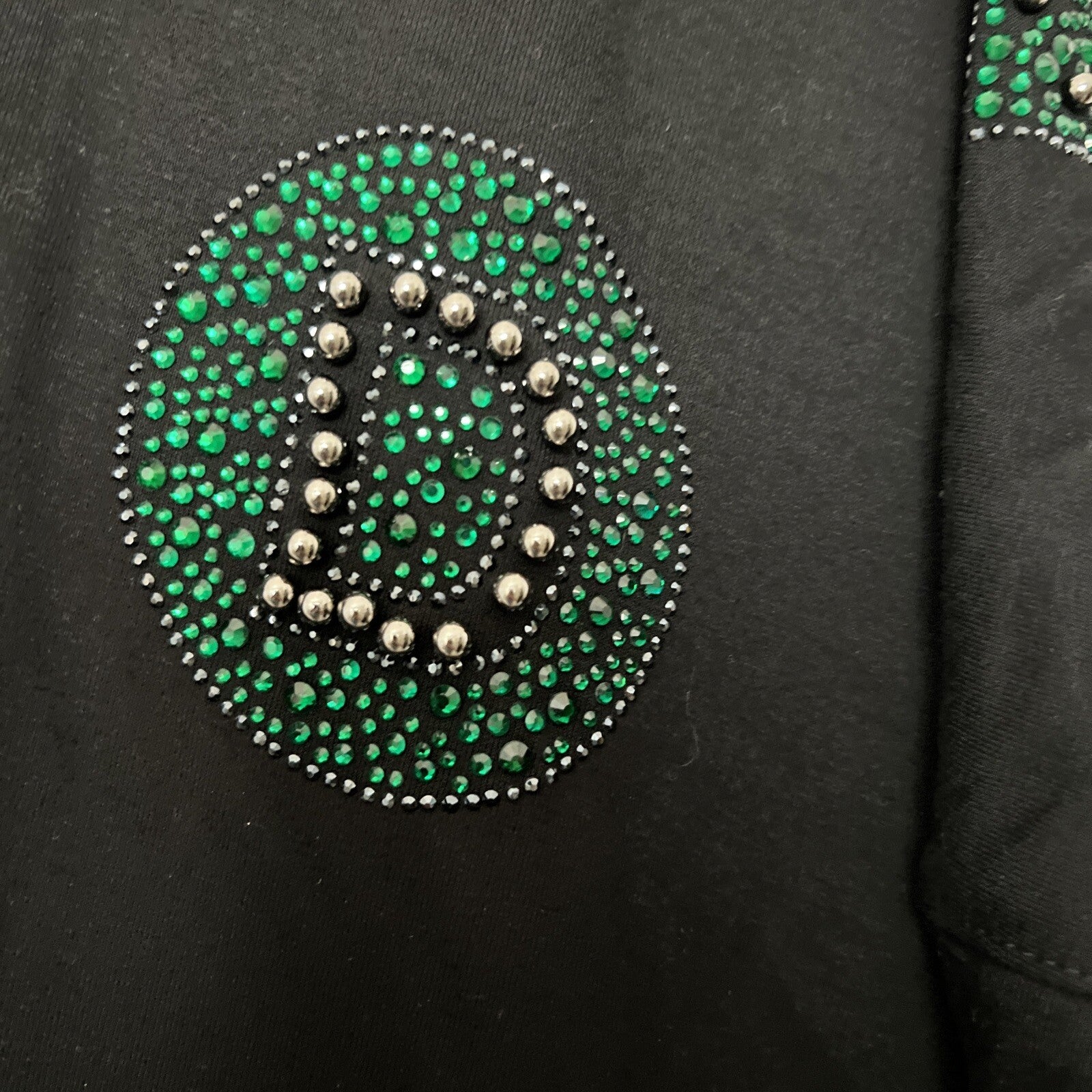 Darkwin Black Rhinestone Shoulder Top Sz 18/3 Made In Turkey