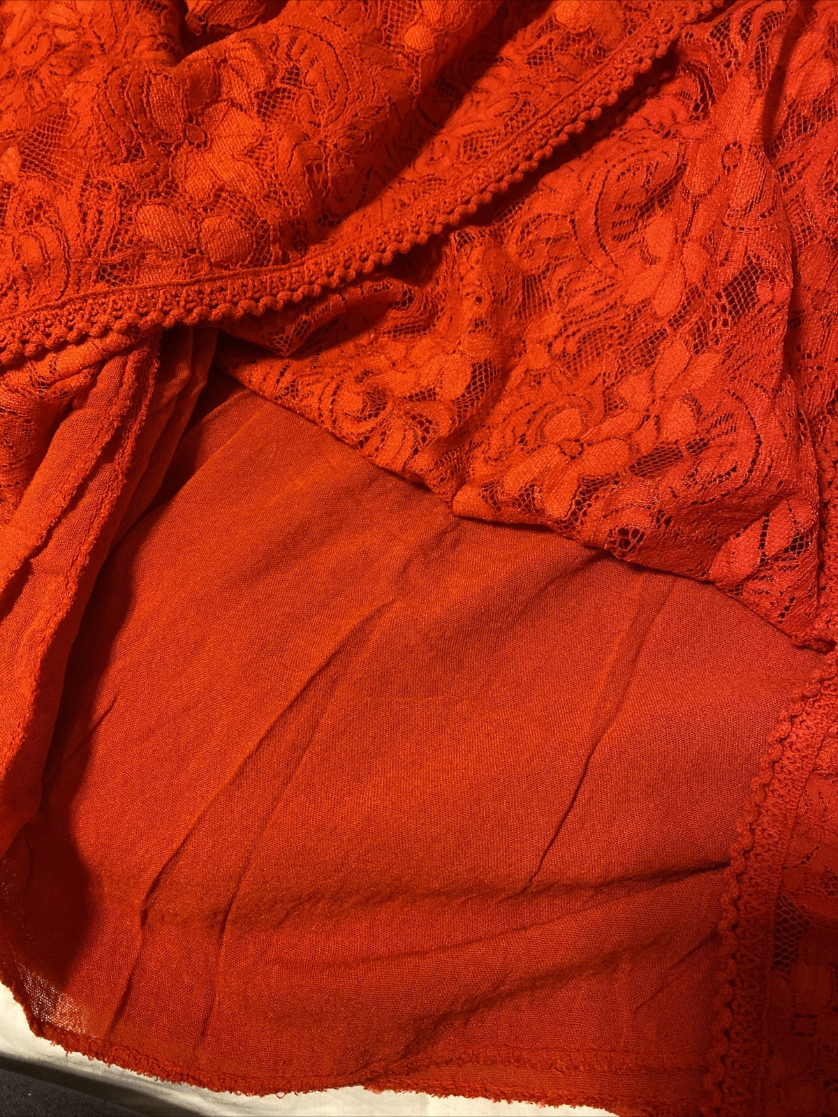 Elegant Red Lace Off-Shoulder Dress Sz 18 Made In Turkey