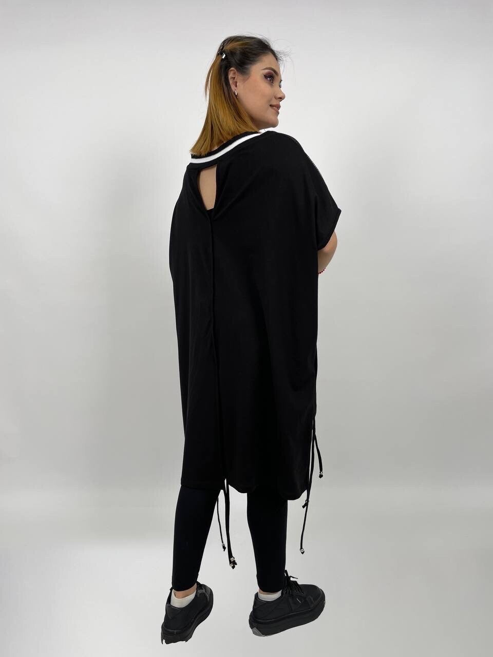 LaVelina Oversized Tunic Top “Bad Kitty” Sz 24/50 Made In Turkey