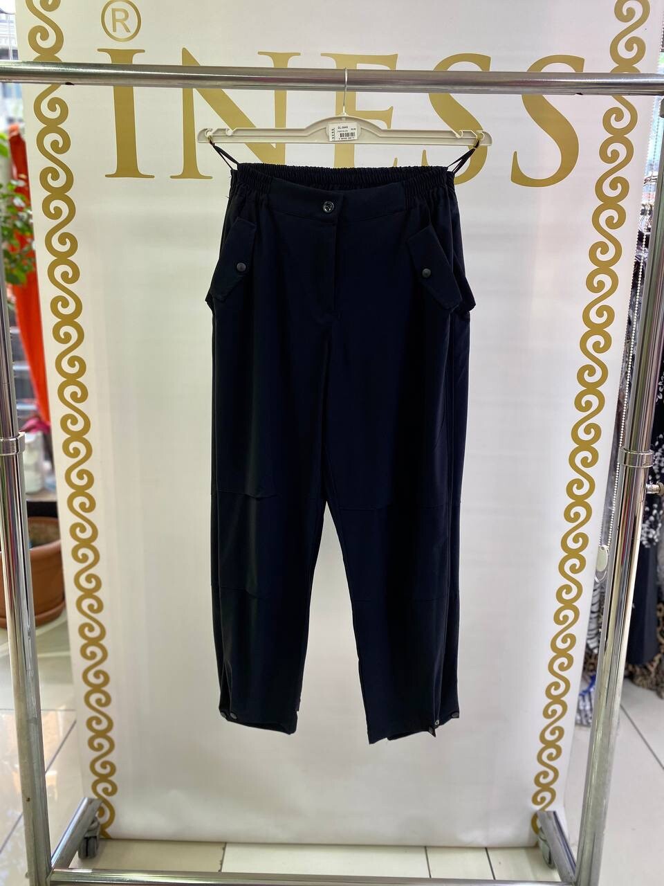 Selly Black Pants Sz 20/54 Stretch Waist Utility Style. Made In Turkey