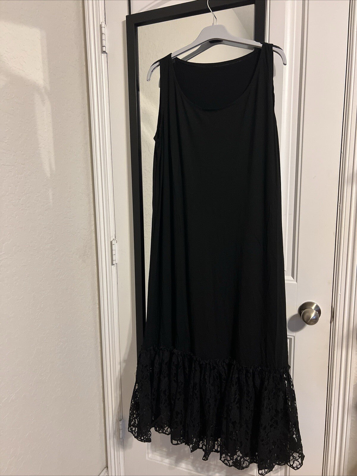 La Degrade Black 3D Floral Mesh Dress Sz 20/3 Made in Turkey Elegant