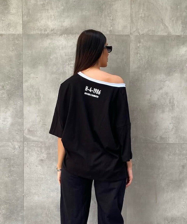 H4 Oversized Graphic Top Sz 16–22/38 Made In Turkey