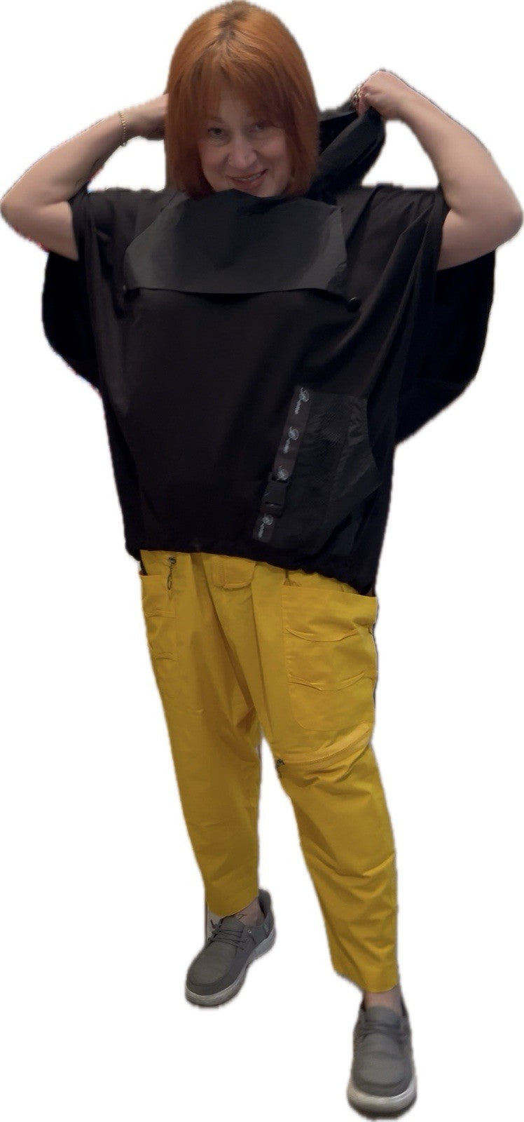 B-One Yellow Harem Pants Sz 16/46 Oversized Drop Crotch Made in Turkey