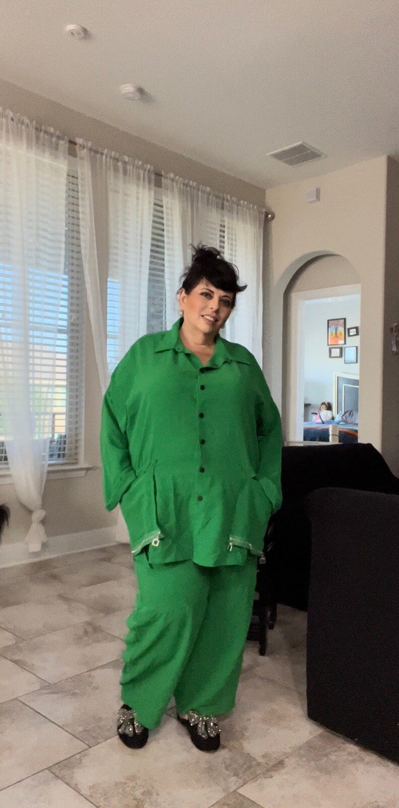 Cadrelli 2 PCs Suit, Sz 24/54, Made In Turkey – Elegant Green Set with Zippers