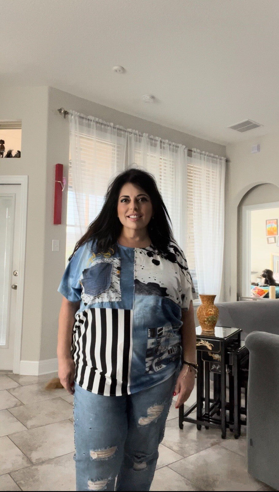 LaVelina Artistic Oversized Top, sz 2xl/48. Made in Turkey