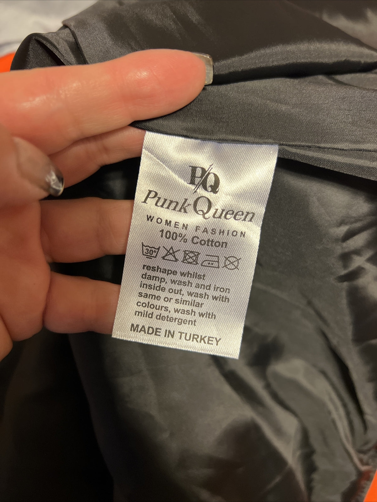 Edgy Punk Queen Coat XL Quilted Streetwear Made in Turkey