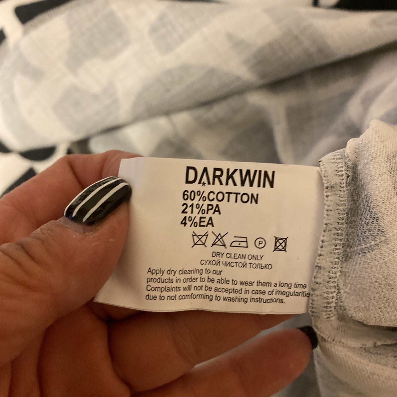 Darkwin Abstract Print Oversized Dress Sz 20/2 Made In Turkey