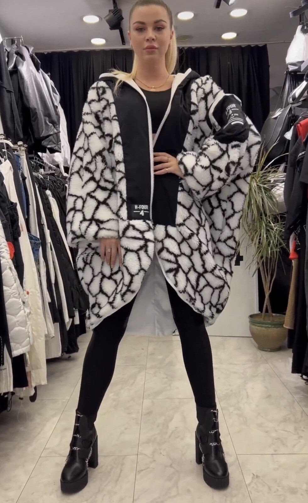 H4 Oversized Hooded Coat/Jacket One Size | Made in Turkey