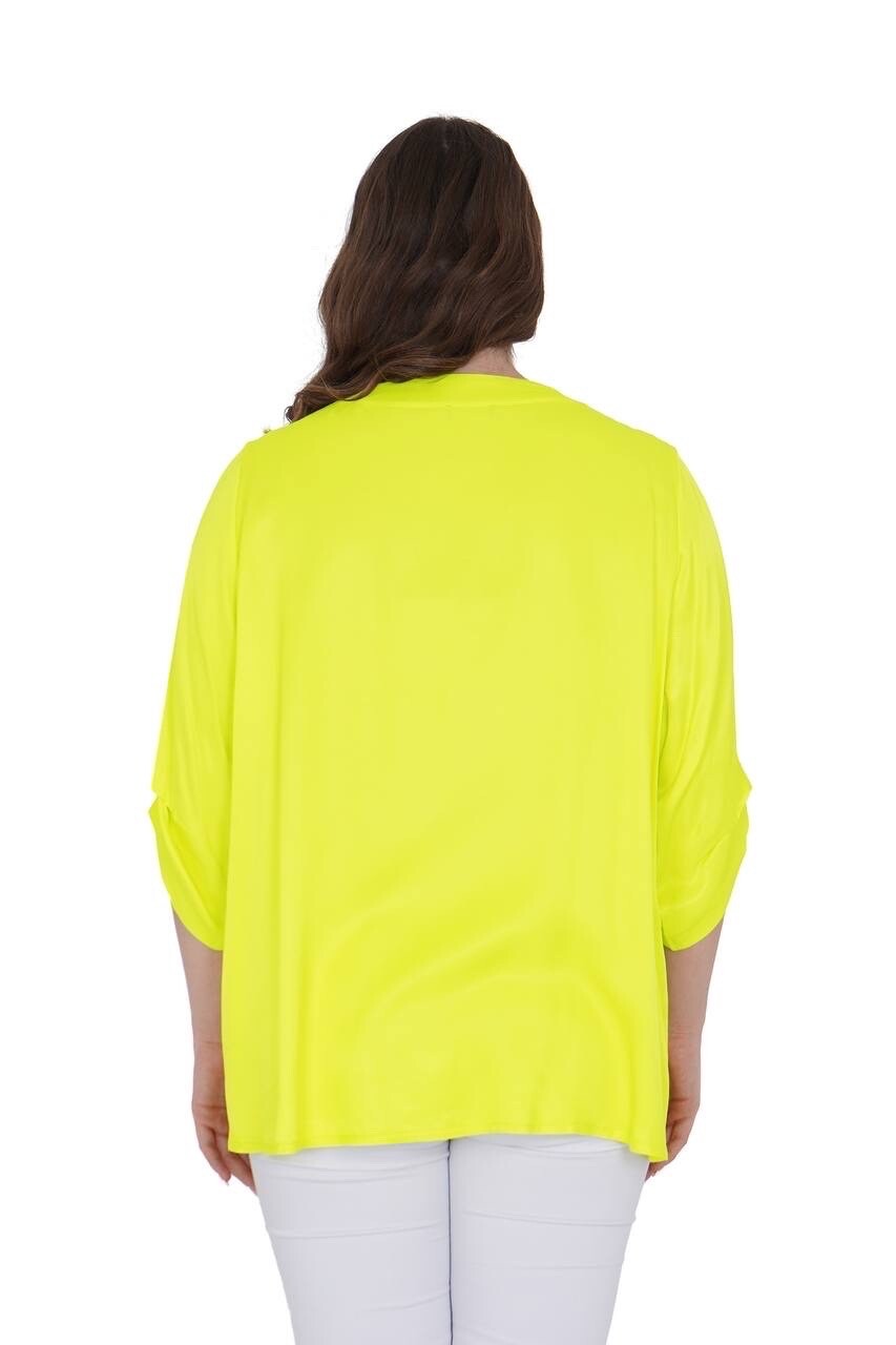 Darkwin Neon Yellow Ruffle Top Sz 20/2 Made In Turkey
