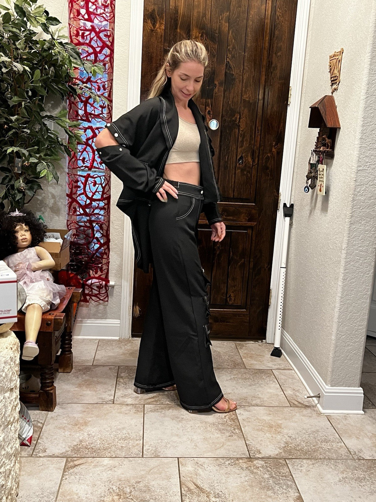 Bukezy 2pc Streetwear Set, Oversized Jacket & Cargo Pants, Sz S Turkey