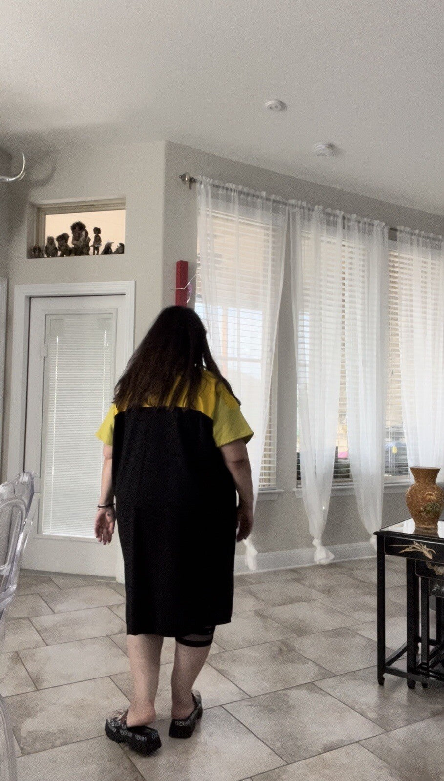 Darkwin Oversized Color Block Dress Sz 20/2 Black Yellow Made in Turkey
