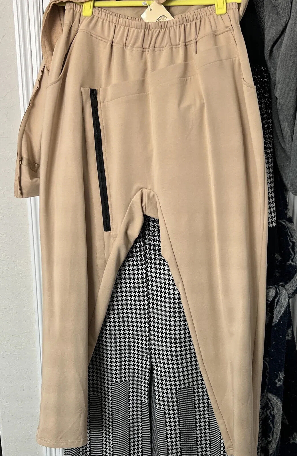 Barbara 2 Pcs Suit, Beige Hoodie & Pants “Never Mind”, Sz 20/3, Made In Poland