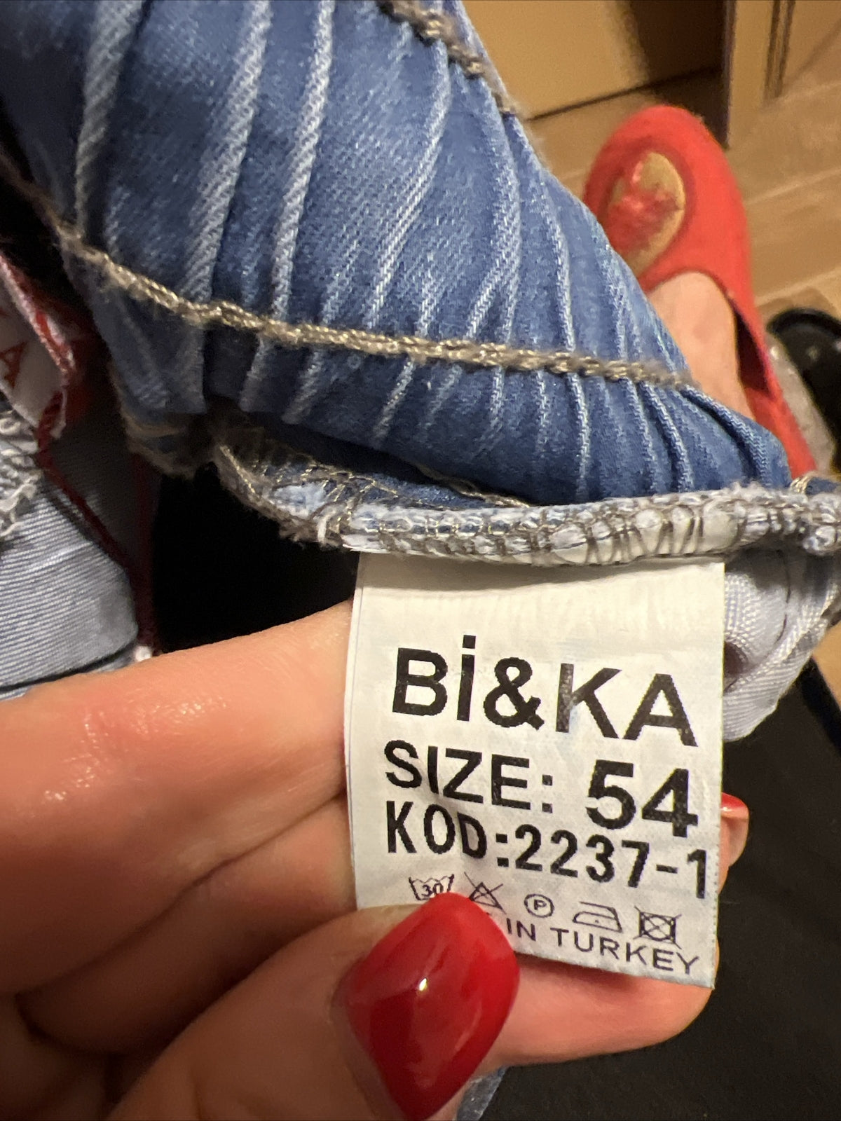 Bi&Ka Metallic Jeans, Silver Jogger Style Denim, Sz 24/56 Turkey