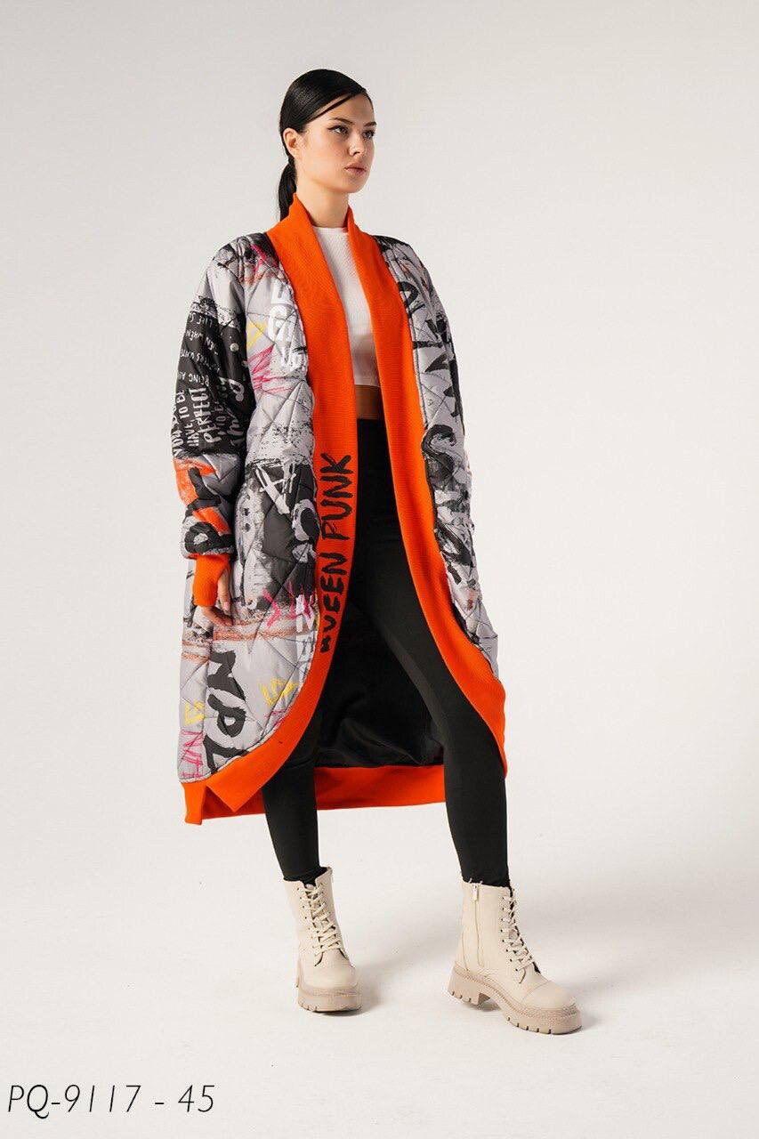 Edgy Punk Queen Coat XL Quilted Streetwear Made in Turkey