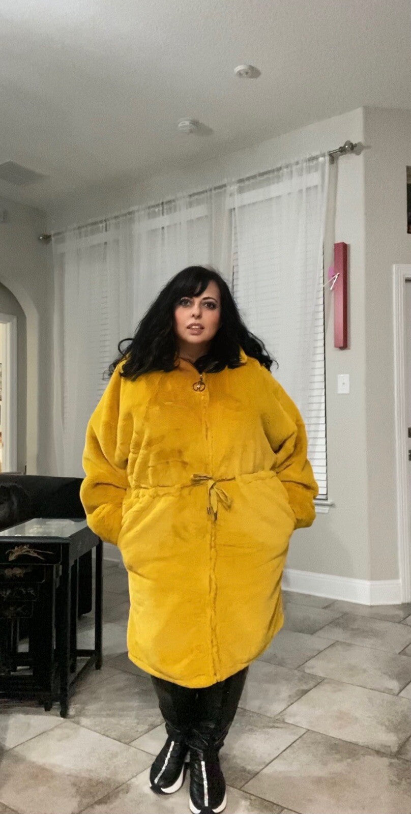 Darkwin Gorgeous Mustard Yellow Coat, Sz 22/2 Made In Turkey