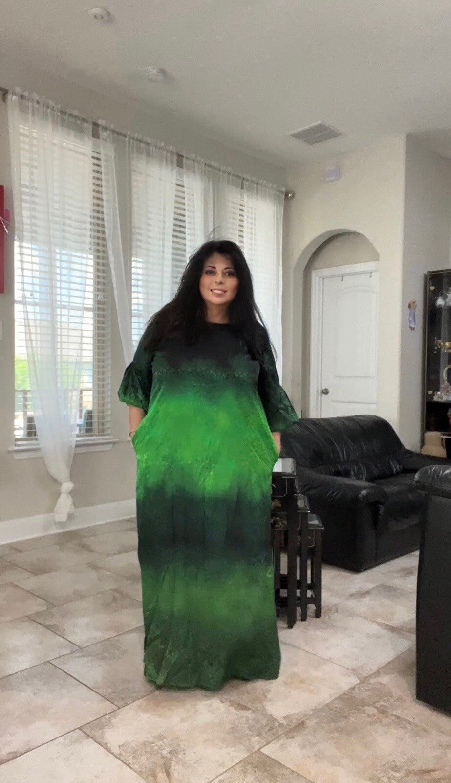 Darkwin Emerald Ombre Maxi Dress Sz 18/1 | Made In Turkey