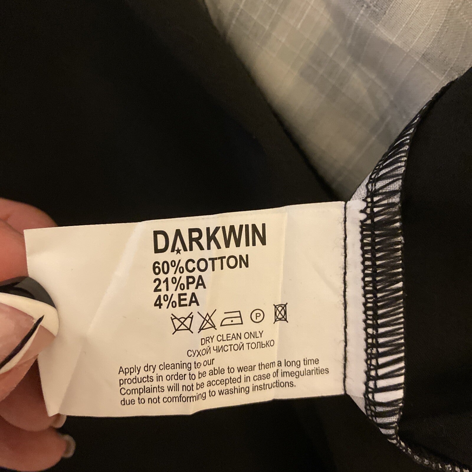 Darkwin Oversized Zip Cardigan, Gingham Accents, Sz 20-22/2, Made in Turkey