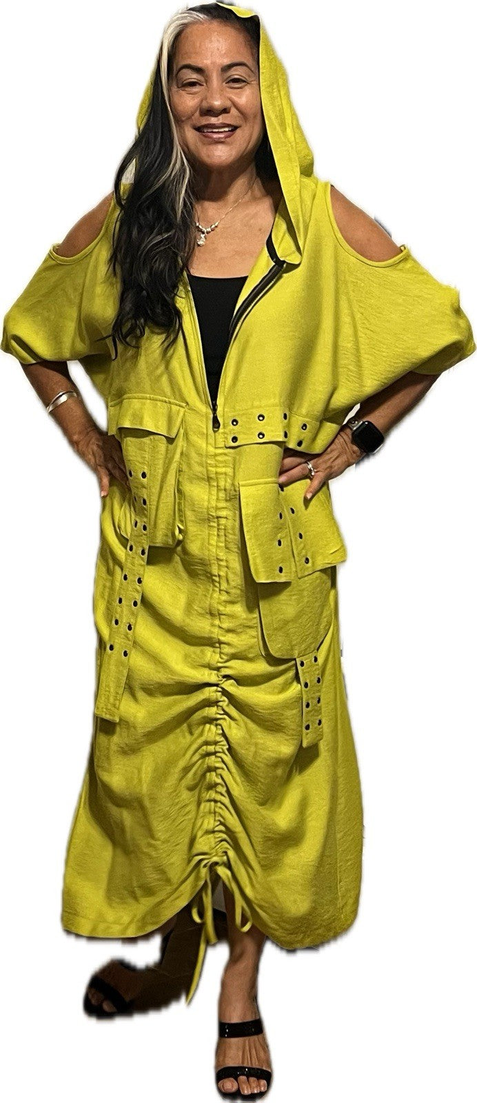 B-One Women’s Plus Size Dress 18/3 Lemon Yellow | Made in Turkey Elegant