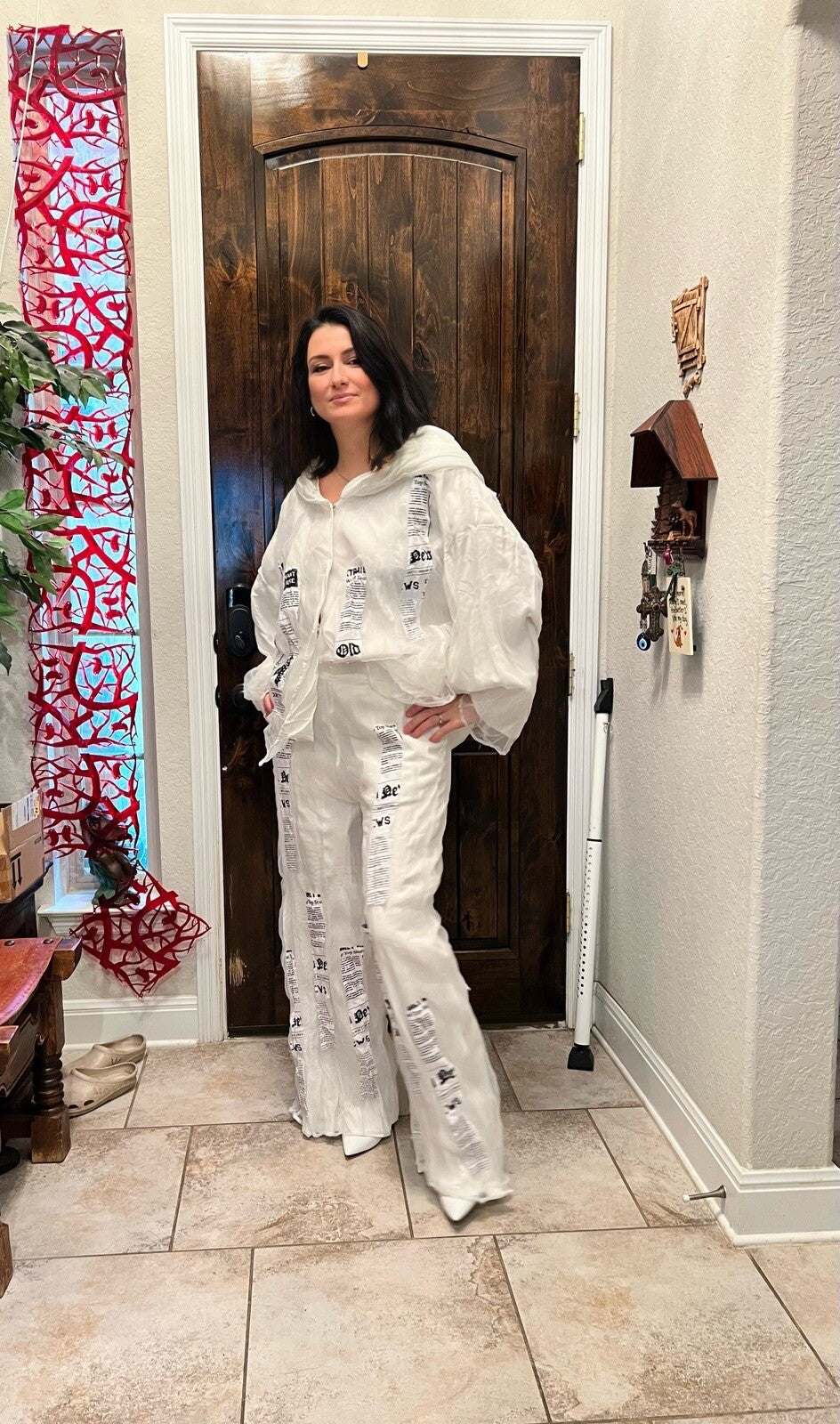 H4 Off White Oversized Jacket, Sz 20/40. Made In Turkey
