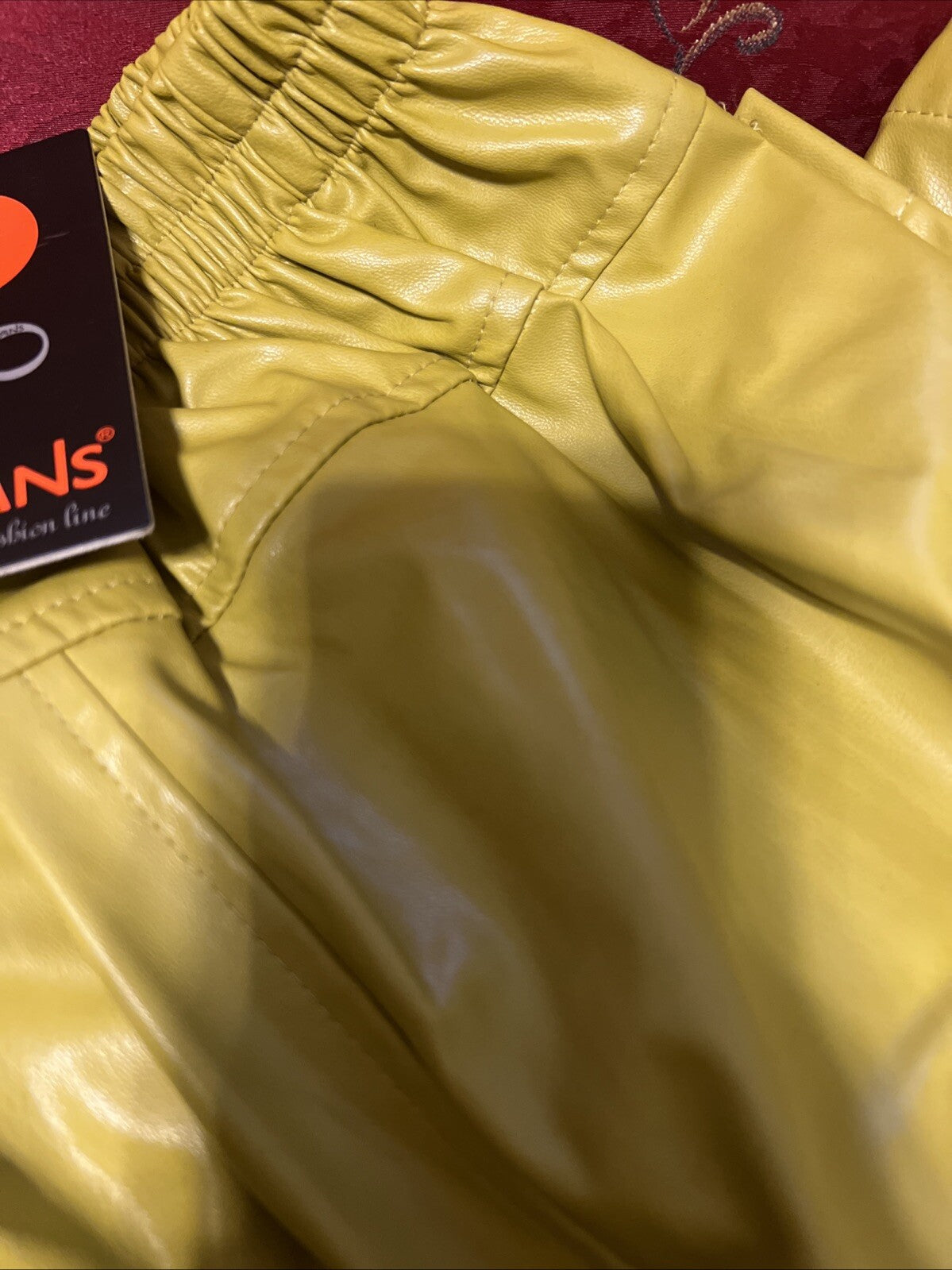 Alyans Eco Leather Pants Sz 20 Mustard Yellow Cropped Style Made In Turkey