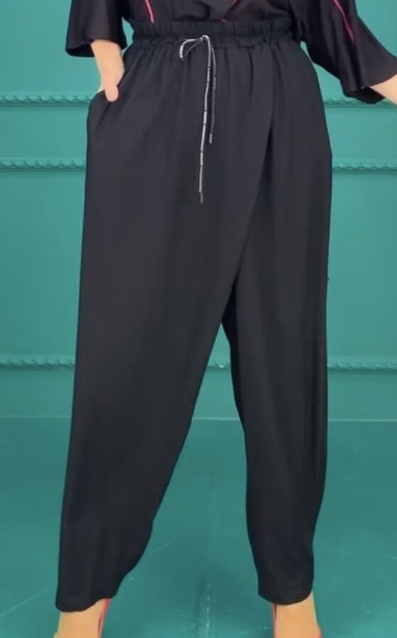 Darkwin Chic Draped Pants Sz 20/2, Effortless Style, Made in Turkey