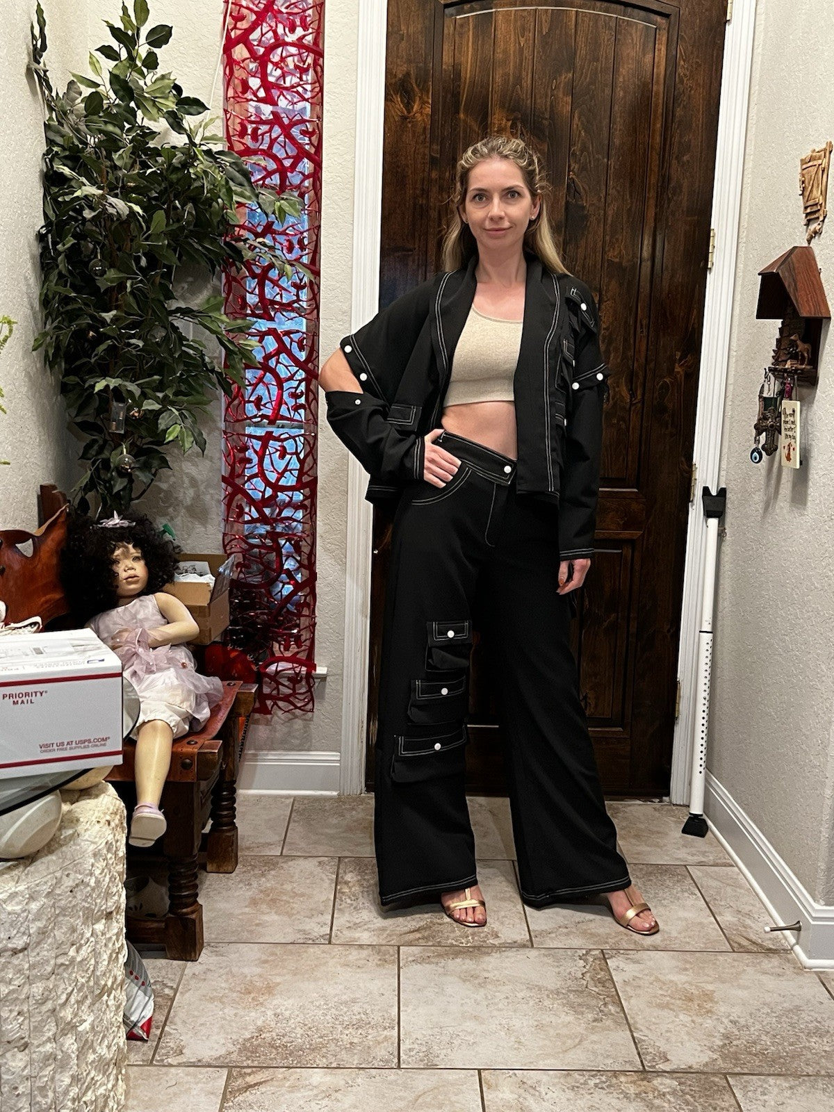 Bukezy 2pc Streetwear Set, Oversized Jacket & Cargo Pants, Sz S Turkey