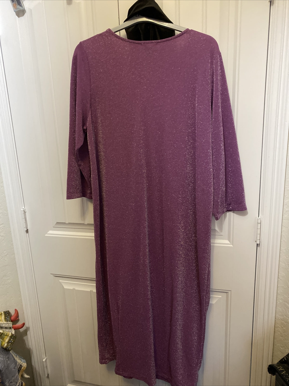 Darkwin Purple Velvet Floral Dress Sz 18/1 Made in Turkey