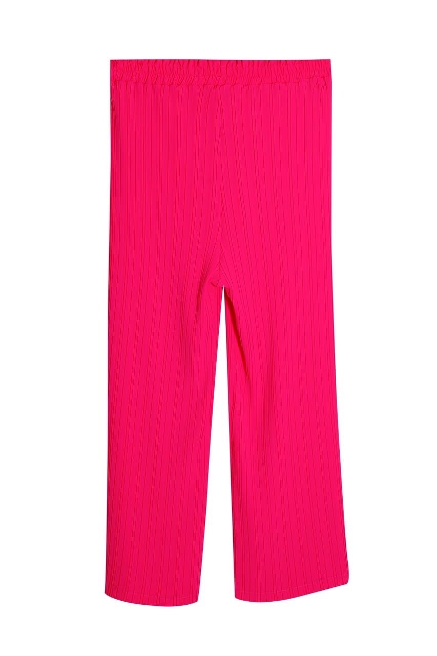 Darkwin Hot Pink 2 Pcs Pleated Suit, Asymmetrical Top & Pants, Sz XXL, Turkey