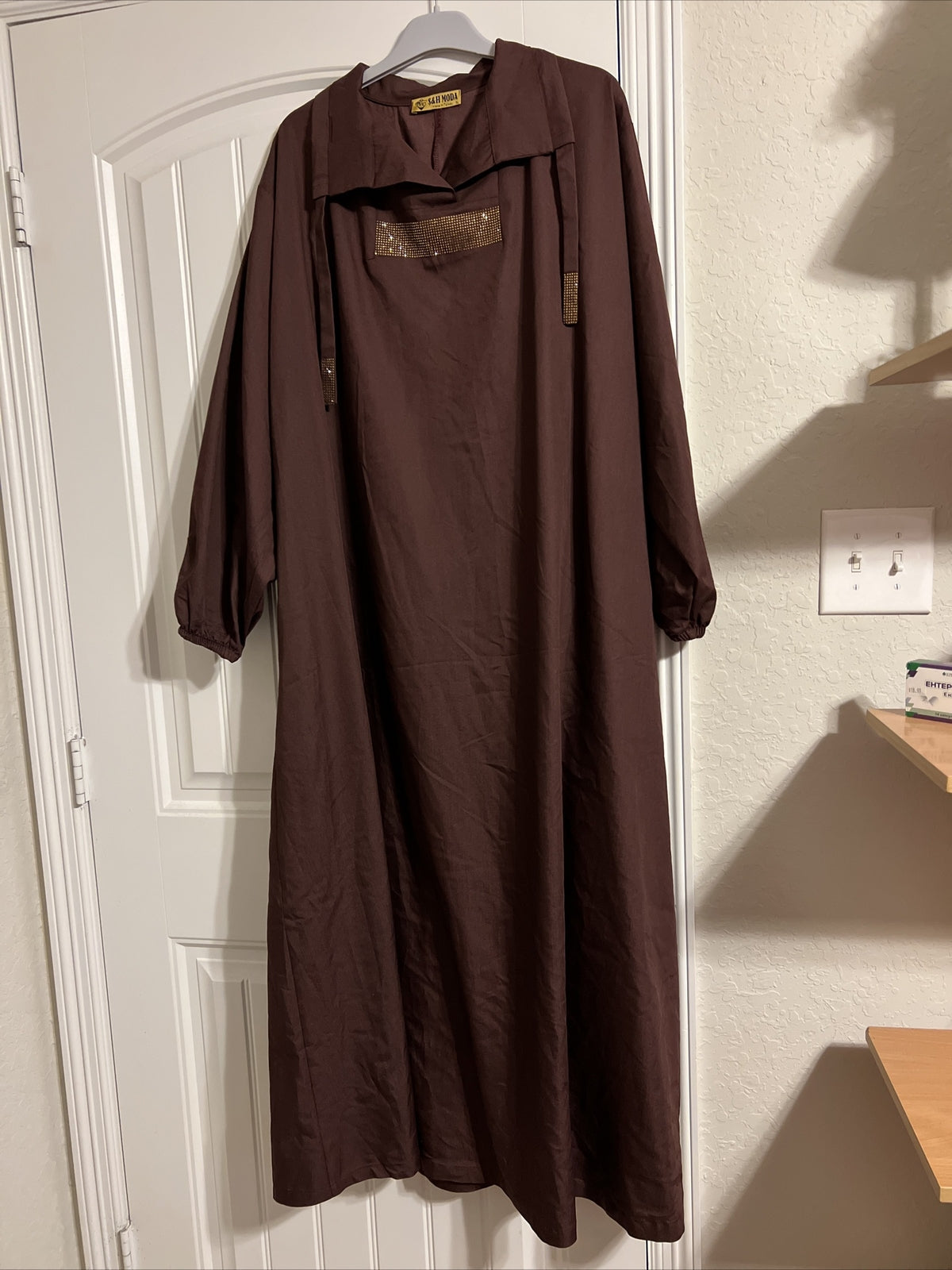 S&H Moda Brown Maxi Dress Sz 20-22/XL Made in Turkey