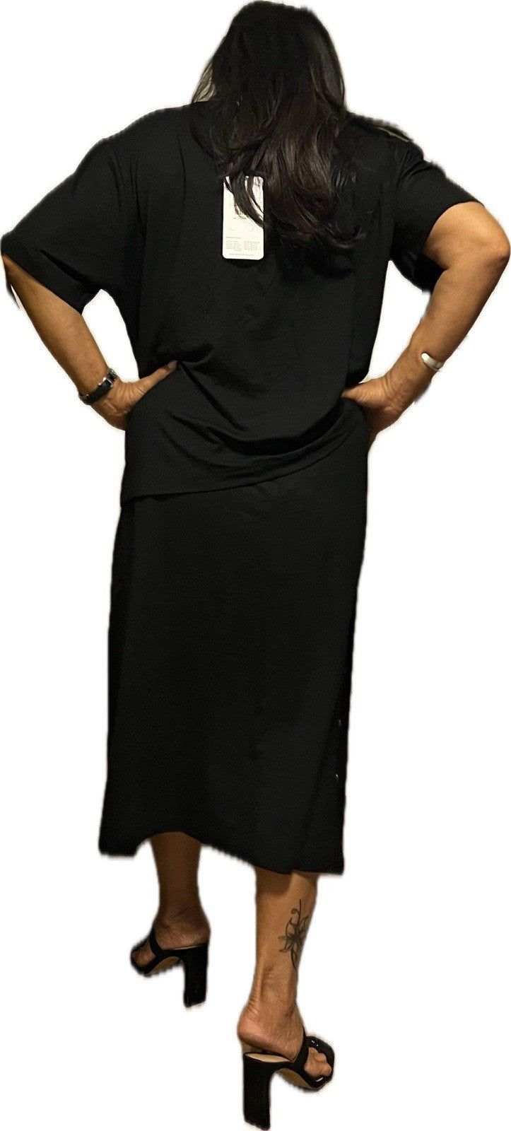 Darkwin 2 Pcs Suit, Black Cat Top & Skirt, Sz 16/2, Made In Turkey