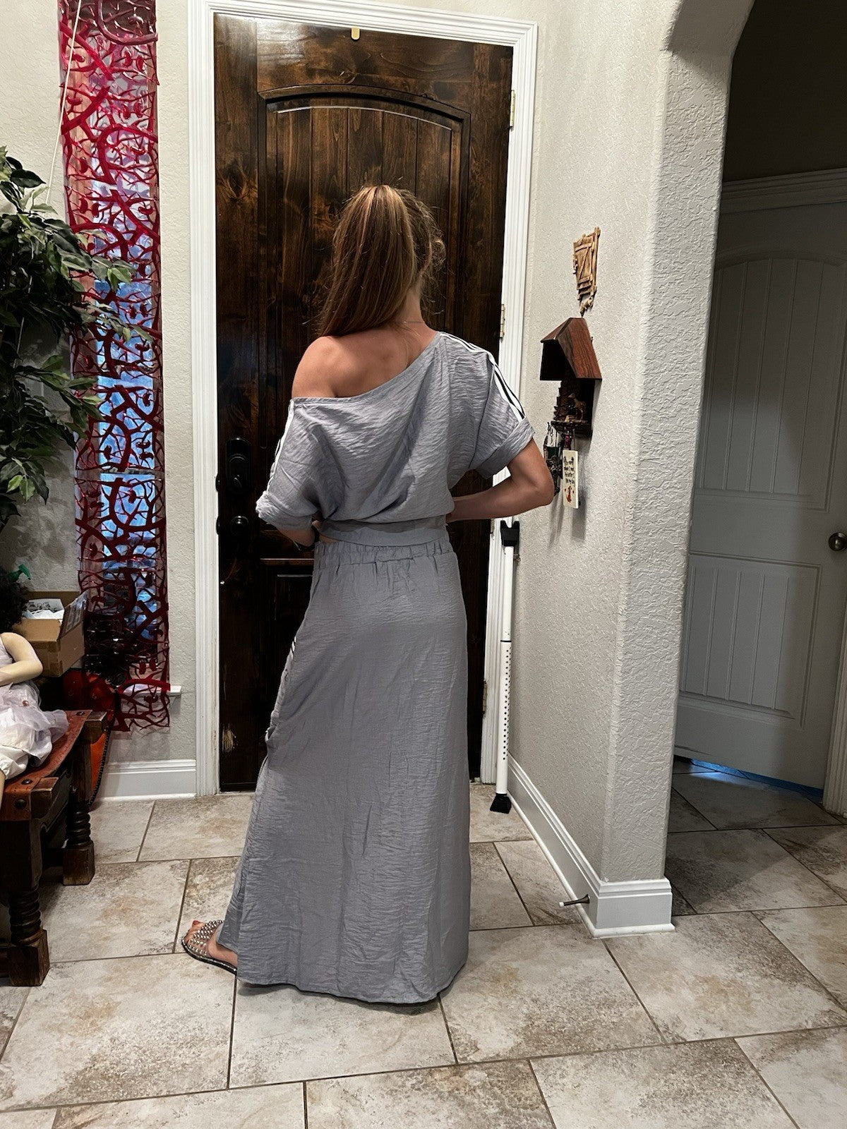 Bukezy Summer 2pc Set, Off Shoulder Top & Maxi Skirt, Sz M Turkey