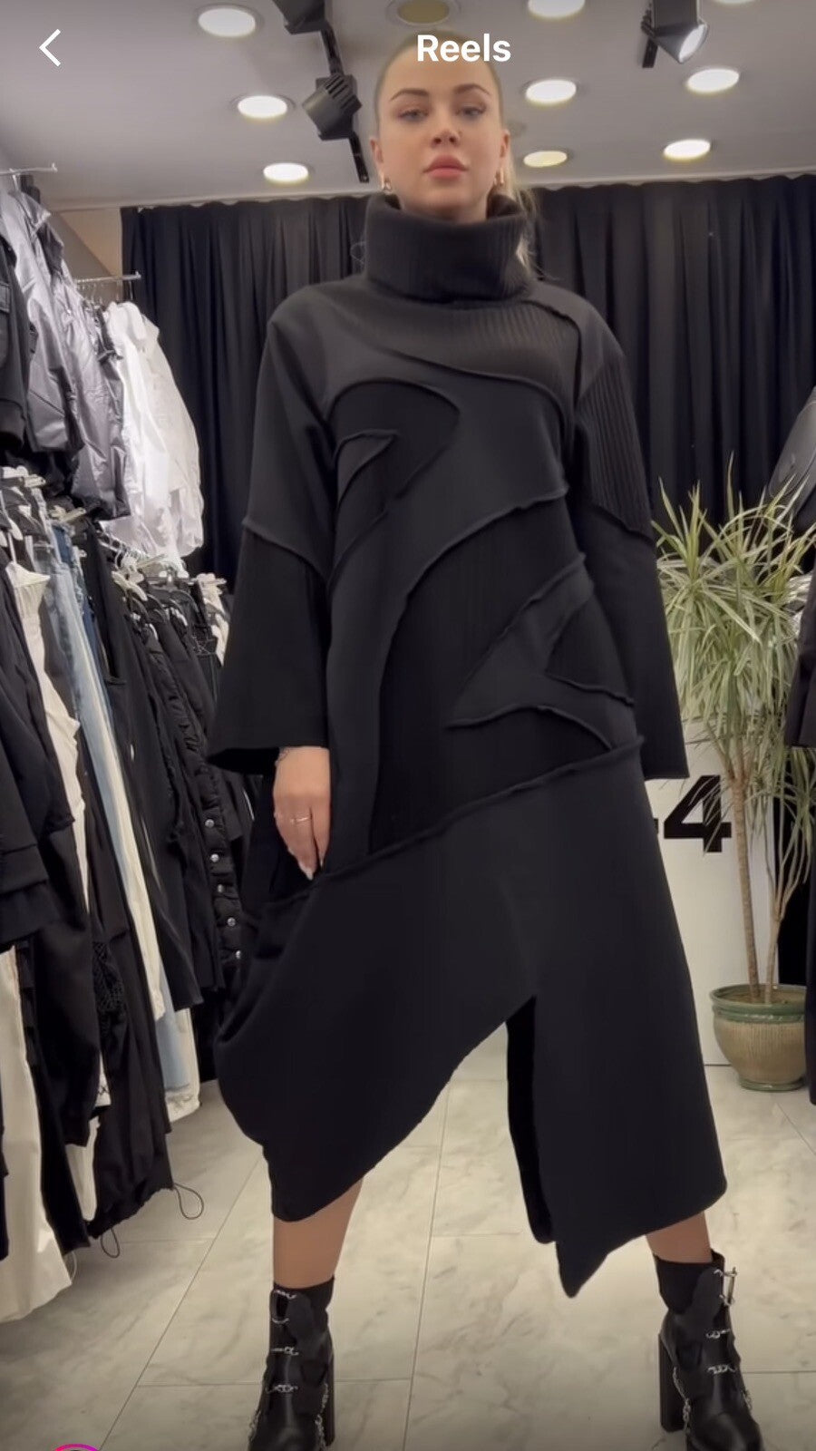 H4 Avant-Garde Oversized Dress, Sz 16/36 – Made in Turkey