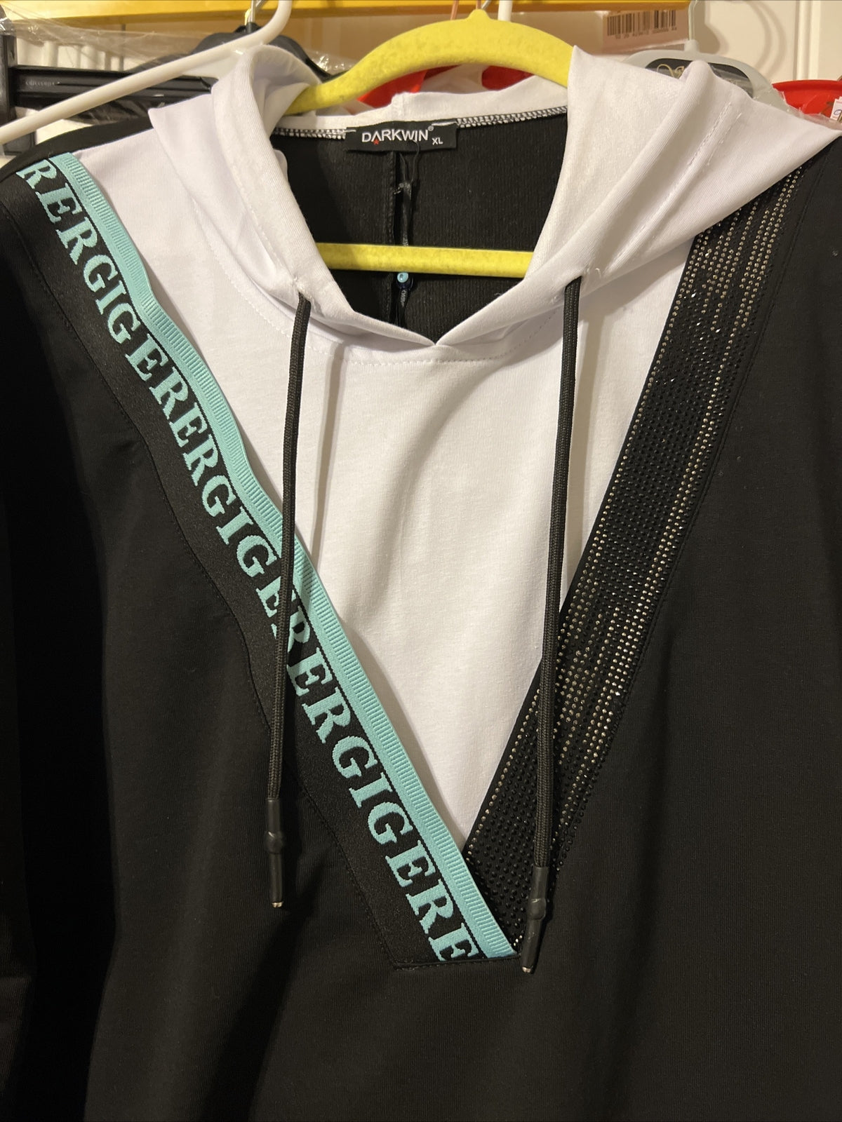 Darkwin Graphic Hoodie Dress Sz XL Made in Turkey