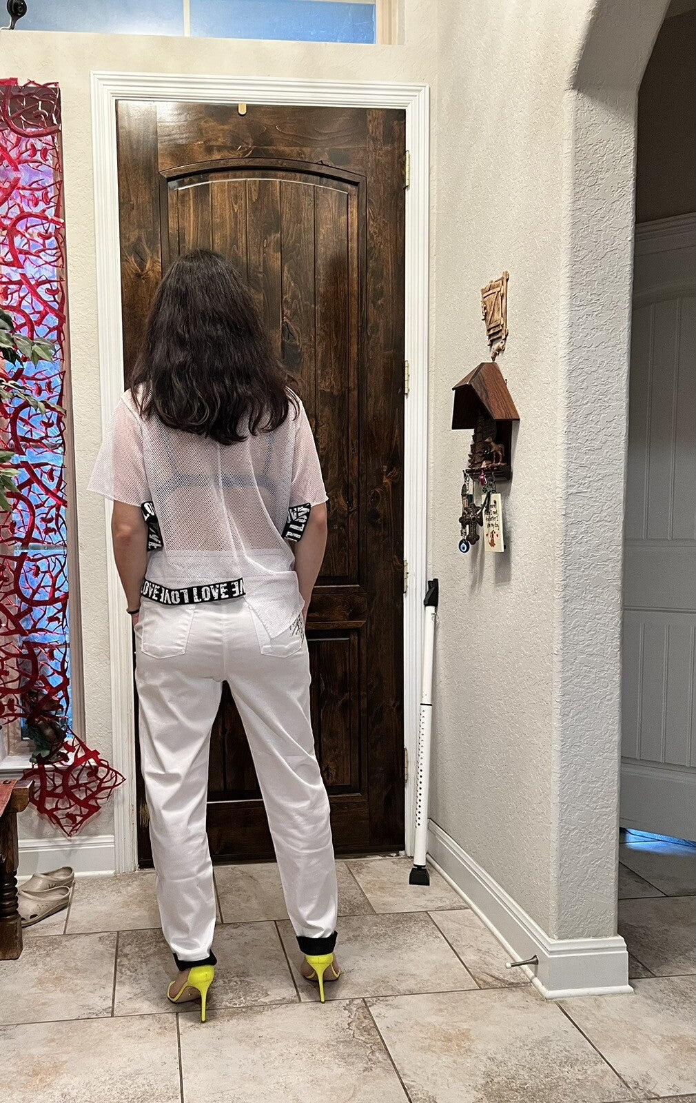 LaMaxx White Pants Sz 10/46 LOVE Trim Sporty Chic Made In Turkey