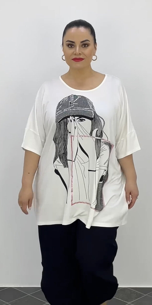 Sinyora Fashion Oversize T-shirt sz 3XL/2. Made In Turkey